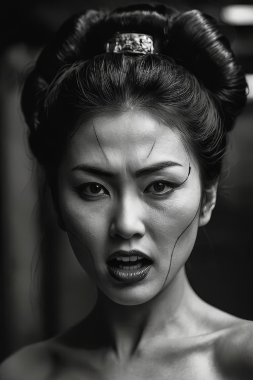 Αφίσα Close up on face of a Geisha