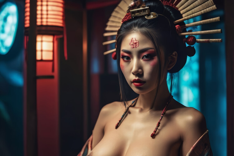 Poster Traditional Geisha woman