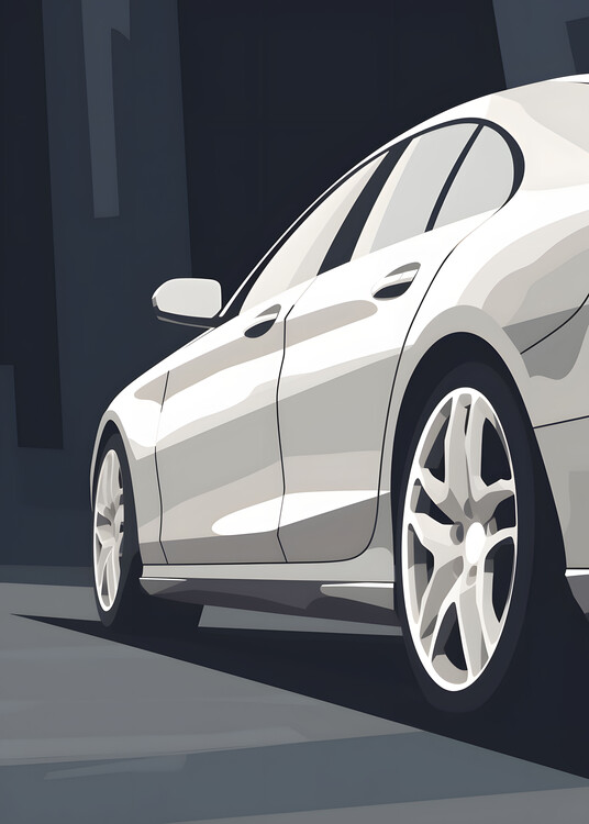 Poster Retro Car Vintage, illustration style