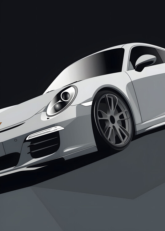 Poster Retro Car Vintage, illustration style