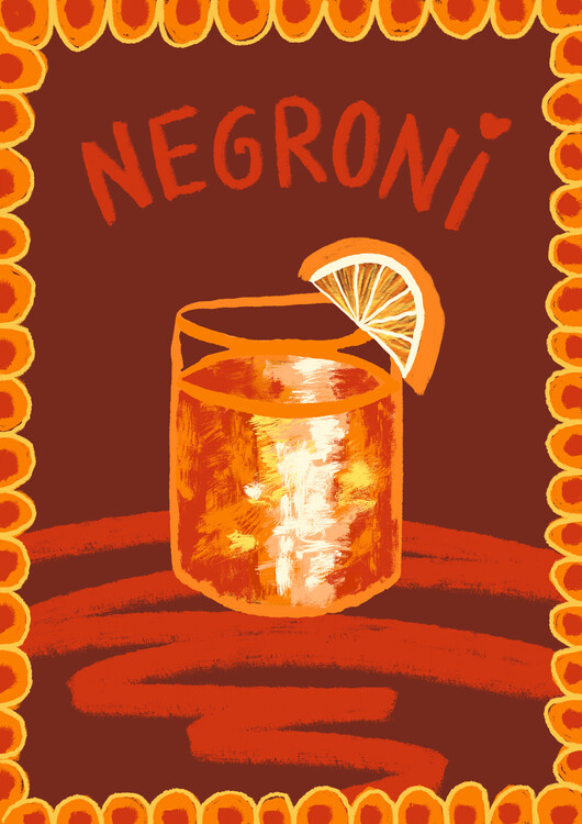 Wall Mural Cocktail Negroni