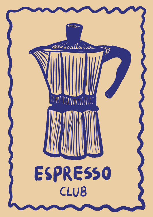 Billede på lærred Espresso Blau Up