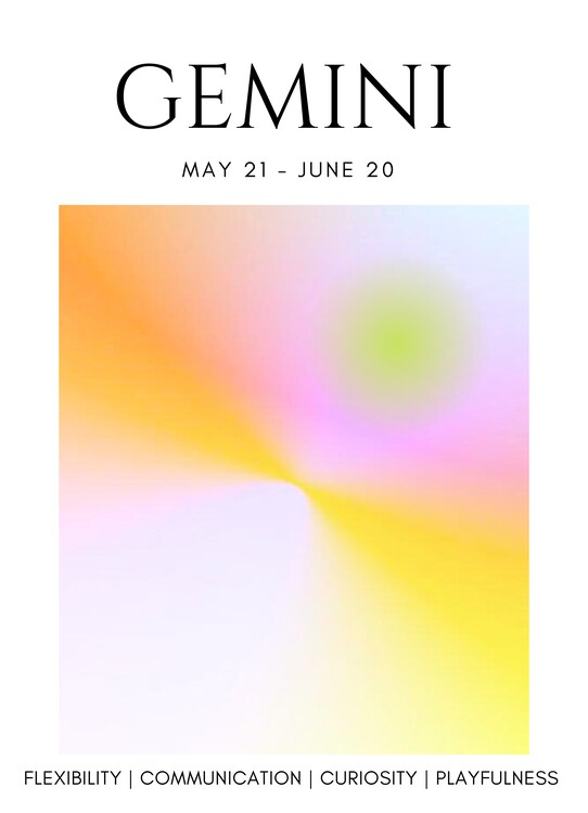 Плакат Gemini Astro print gradient