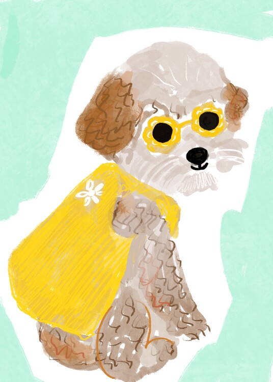 Poster The coolest dog | Fashion dog | Bright and positive art