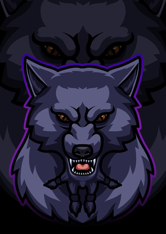 Плакат Wolf Fenrir Head Cartoon Artwork