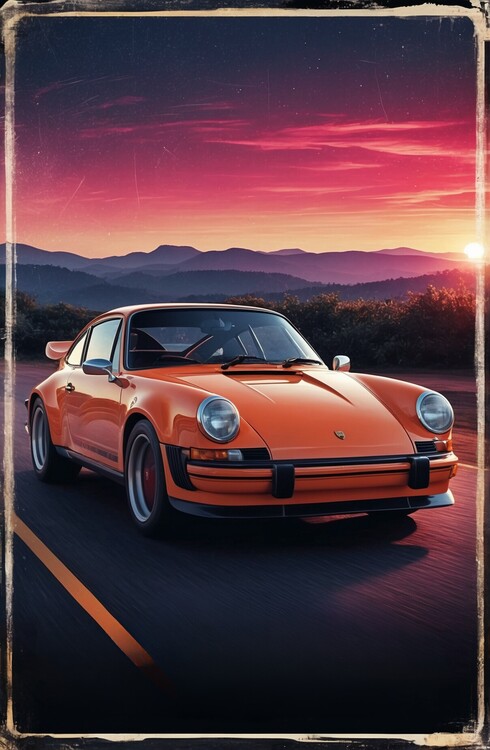 Canvas Print Vintage-Inspired Porsche 911 GT Turbo Prints: Iconic Sports