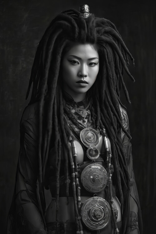 Αφίσα Geisha with dreadlocks