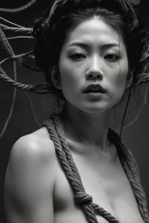 Poster Mature geisha woman