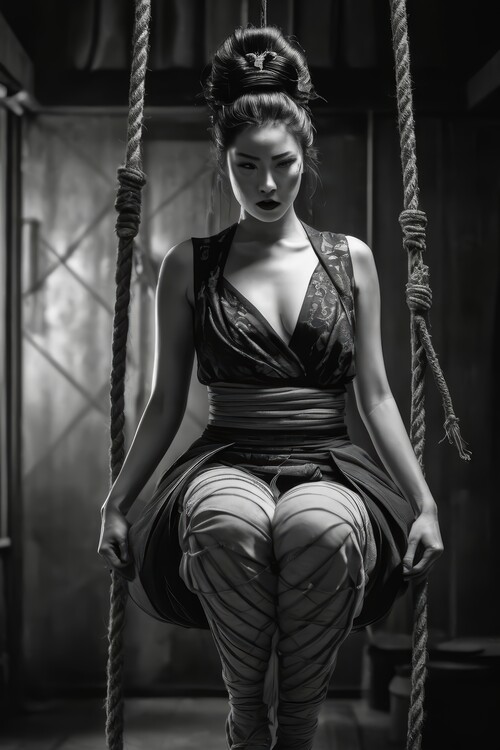 Αφίσα Portrait of a geisha woman sitting down