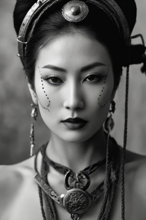 Αφίσα elegant portrait of a geisha woman