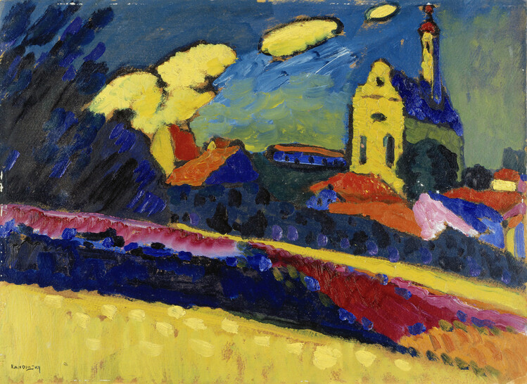 Poster Study of Murnau - Landscape with Church (1909)