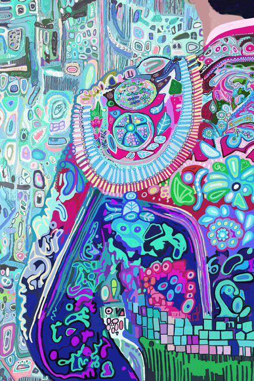 Póster Bullfighter. Colorful pattern. Spain traditions.