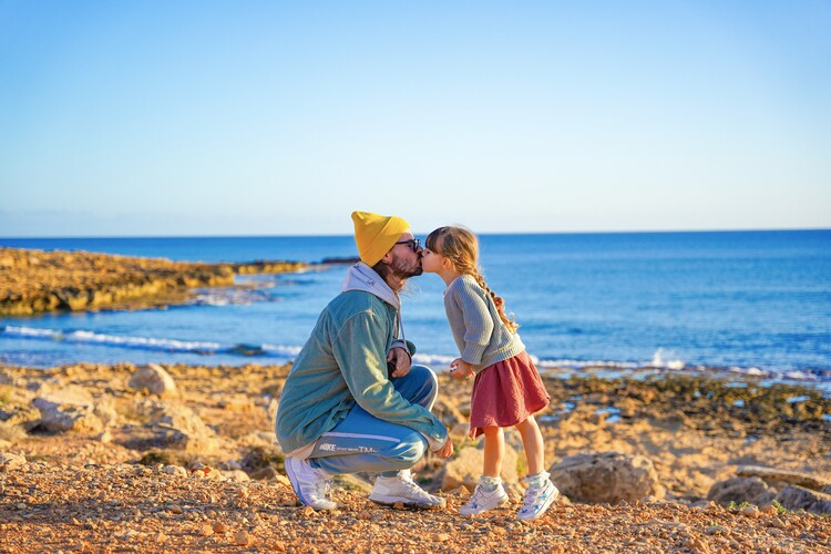 Плакат Familienliebe am Strand in Zypern