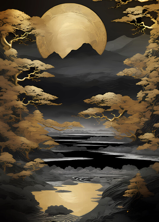 Poster Golden Landscape Nature