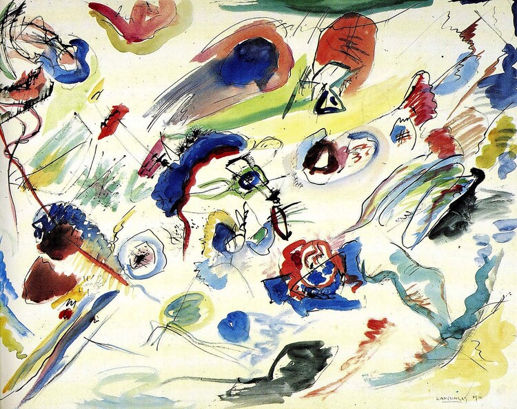 Poster First Abstract Watercolor (1913)