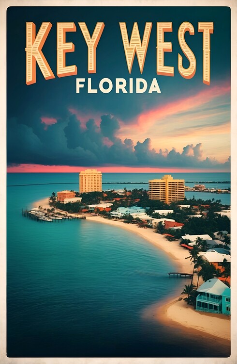 Poster Vintage Florida: A Stunning Illustration from Key West