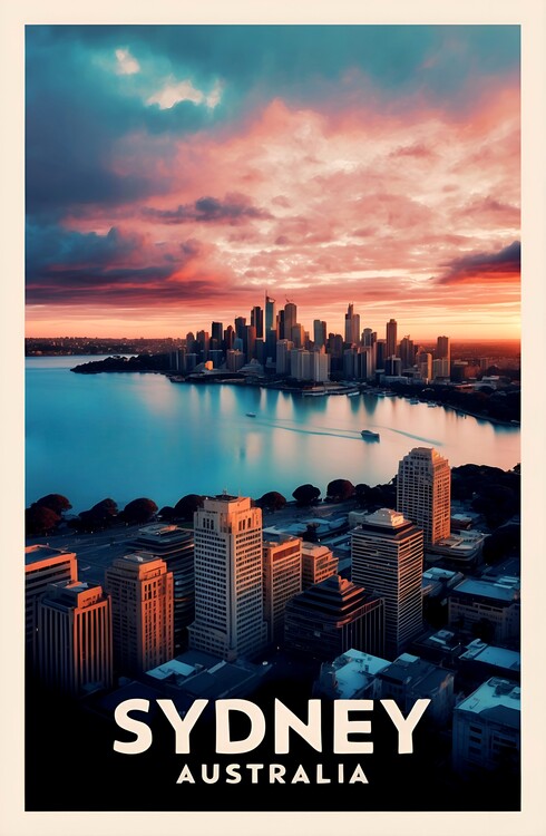 Poster Vintage Sydney: A Charming Illustration of Historic Landmark