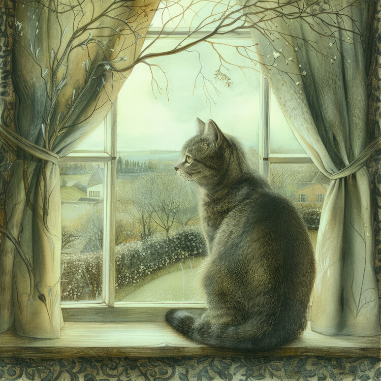 Poster The Cat on a cloudy day