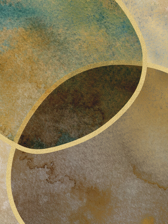 Poster Abstract Circles With Gold
