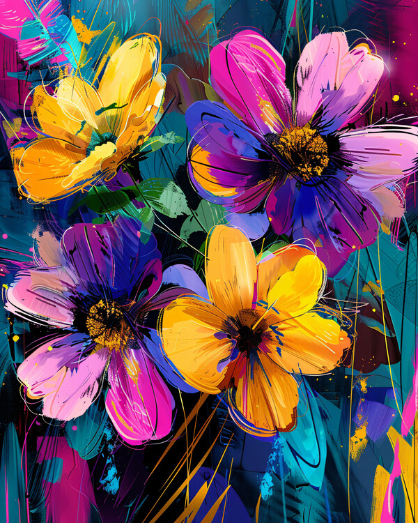 Poster Hand drawn garden & flowers, online wall custom art prints