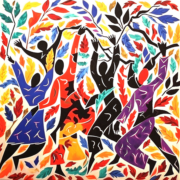 Plakat Dance of Autumn leaves painting, custom wall art prints