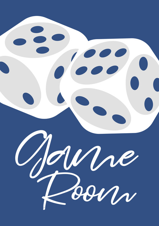 Poster Blue Game Room Sign
