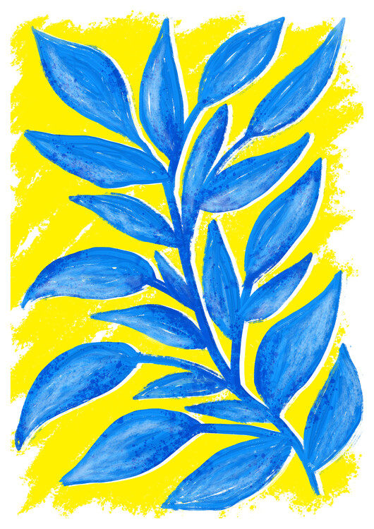 Poster Neon Blue Plant