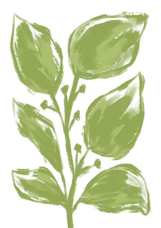 Poster Green Leaves Painting