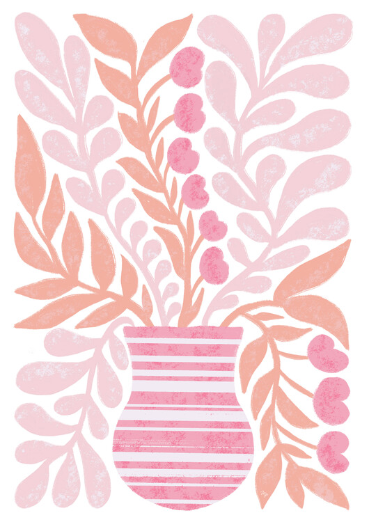 Poster Pink Vase Twigs