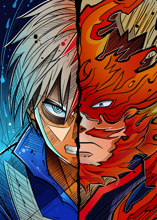 Poster todoroki and endeavor