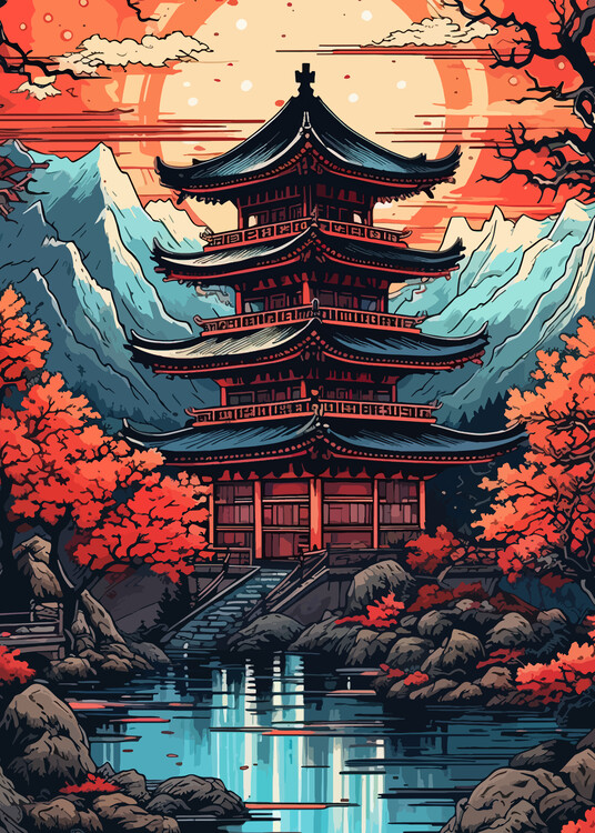 Plakát Japanese Scenery Art