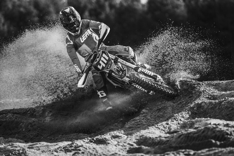 Canvas Print Motocross Black And White
