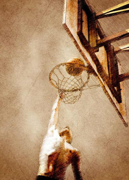 Levně Plakát, Obraz - Basketball Sport Art, Justyna Jaszke, 30 × 40 cm