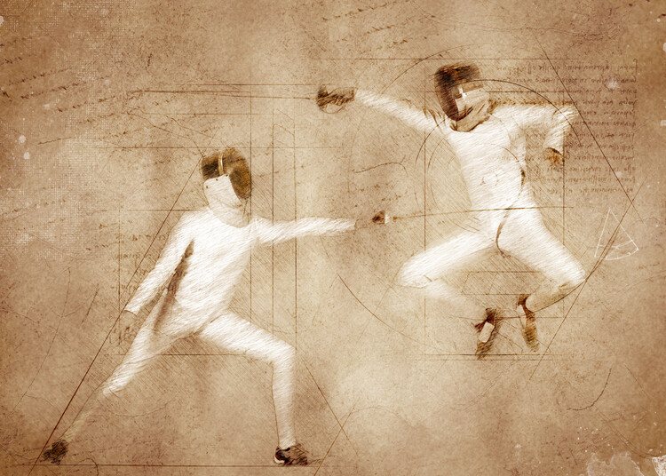 Canvas Print Fencing  Sport Art