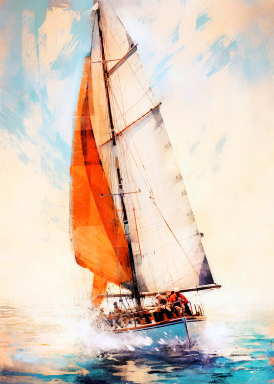 Tableau sur toile Yacht racing sport