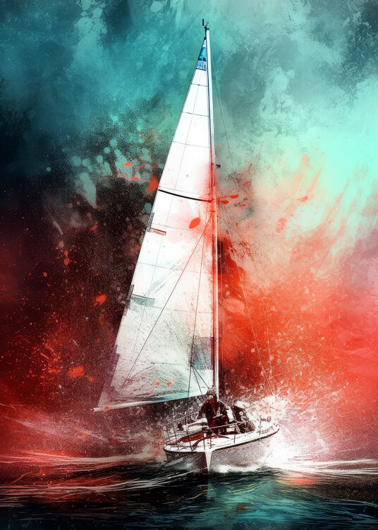Poster Yacht racing sport