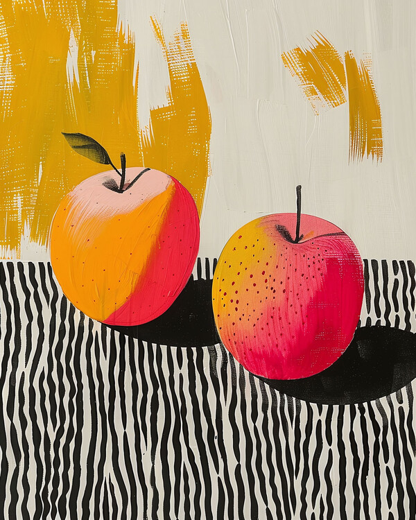 Poster Apple fruit and plant Botanical painting, wall decor ideas