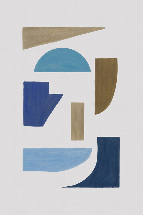 Poster Blue & Brown Geometric II