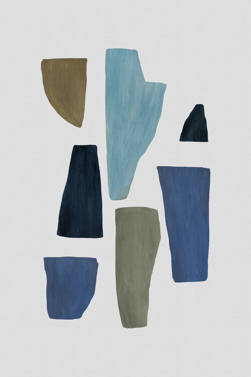 Poster Blue & Brown Abstract