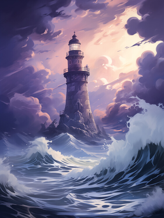 Canvas Print Pink Lighthouse