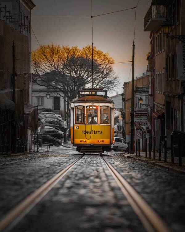 Canvas Print Lisabon, Portugalsko, Električka
