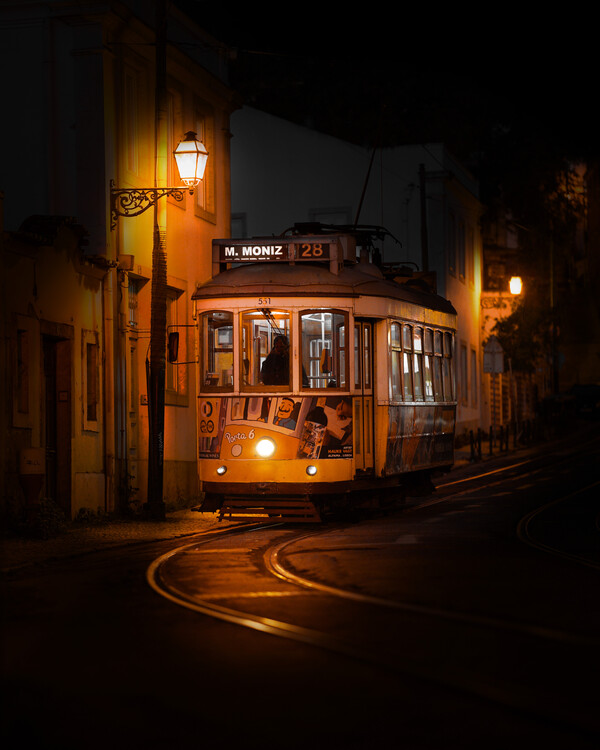 Canvas Print Lisabon, Portugalsko, Električka