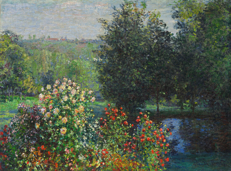 Poster The Rose Bushes in the Garden at Montgeron (1876)