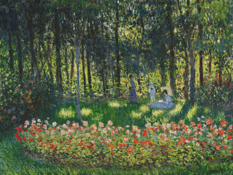 Canvas Print Au jardin, la famille de l’artiste (1875)