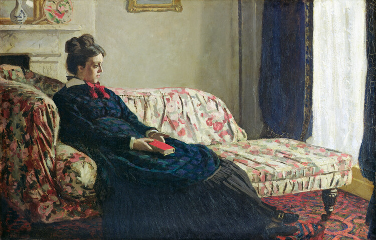 Levně Plakát, Obraz - Meditation / Madame Monet on the Sofa (1871), Claude Monet, 40 × 26.7 cm