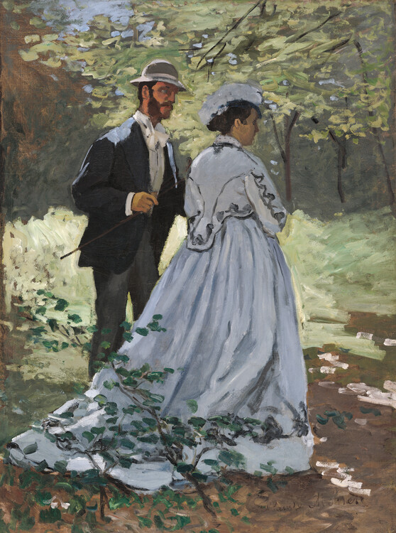 Poster The Promenaders, or Claude Monet Bazille and Camille