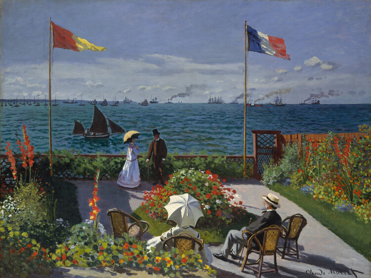 Levně Plakát, Obraz - Jardin à Sainte-Adresse (1866), Claude Monet, 40 × 30 cm