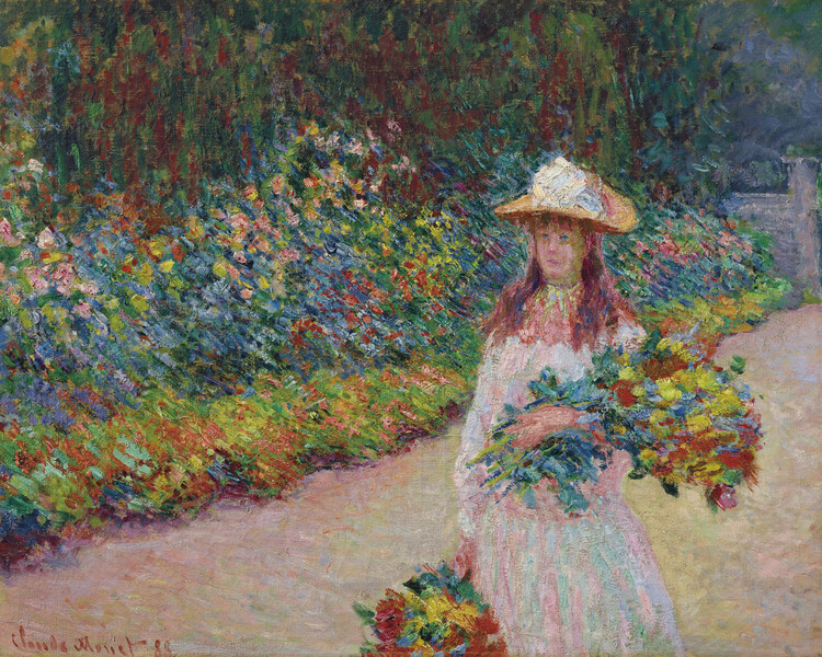 Poster Young Girl In the Giverny Garden (1888)
