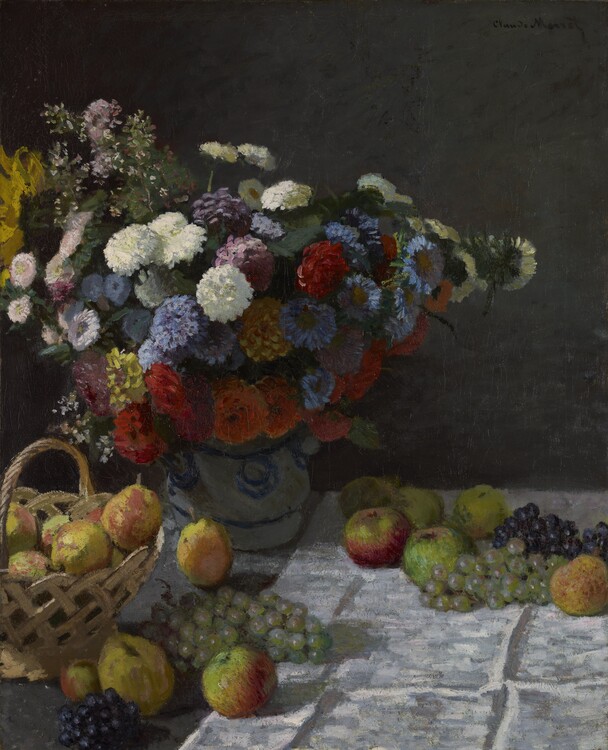 Poster Still Life with Flowers and Fruit (1869)