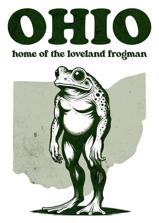 Poster Ohio Frogman Retro